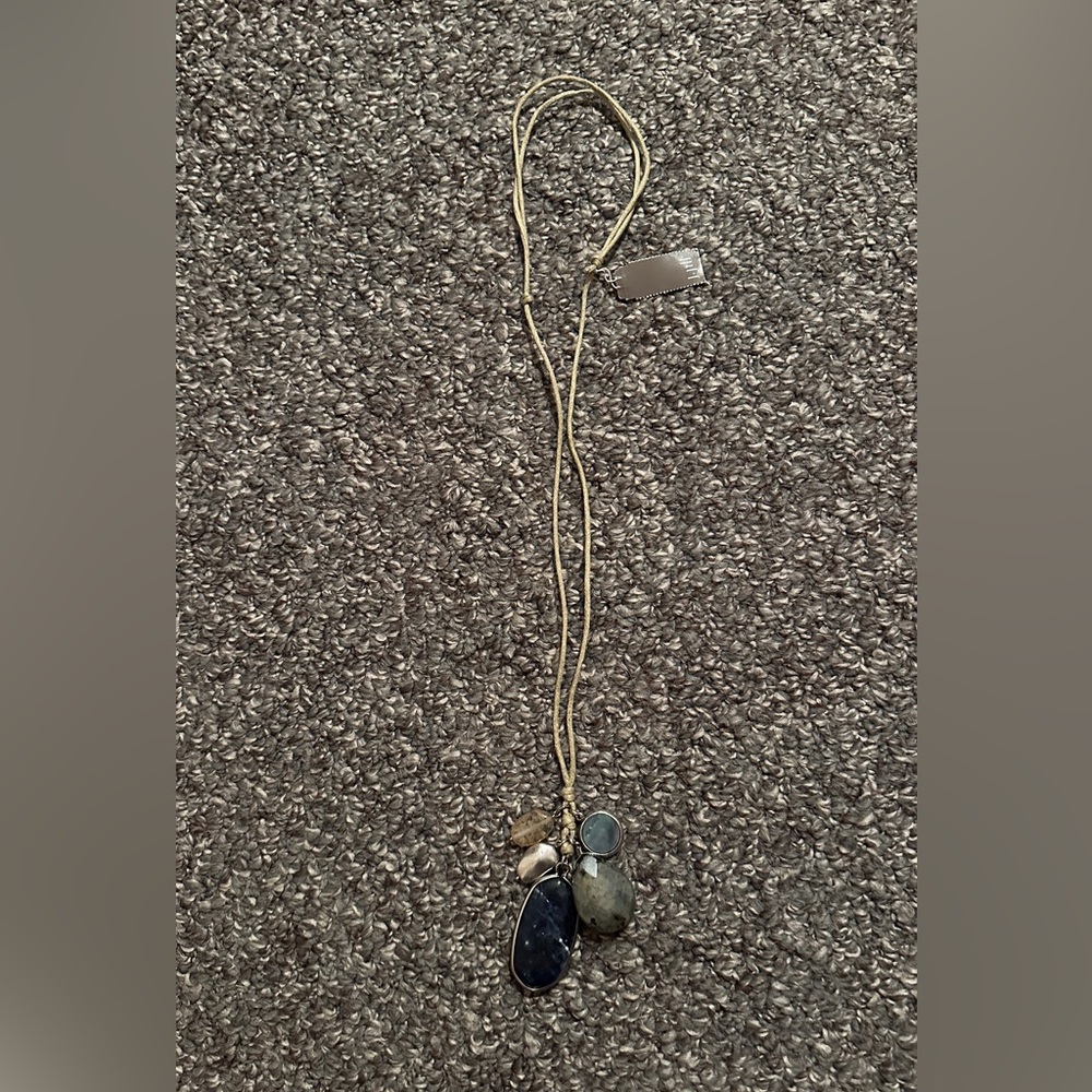 NWT Brand new, never worn J. Jill Gold Necklace with Silver, Blue & Gray Accents